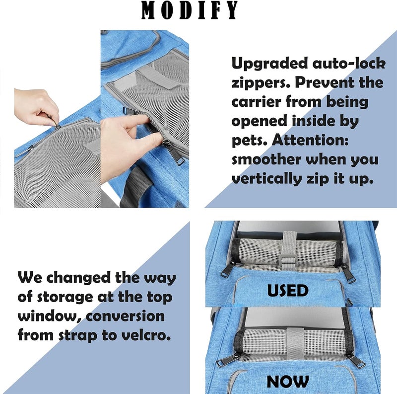 GAPZER Pet Carrier for Large and Medium Cats, Soft-Sided Pet Carrier for Big Medium Cats and Puppy, Dog Carriers Cat Carriers Pet Privacy Protection Travel Carriers - Image 3